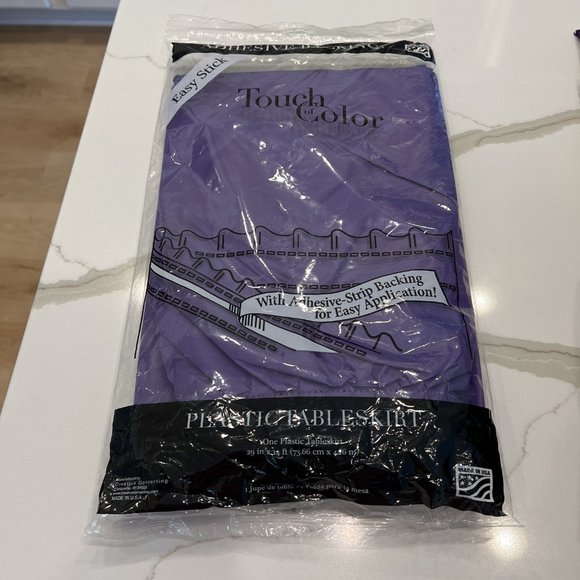 Purple High Quality Spun Polyester Fabric Shirred Pleat 13' Table Skirt - Picture 7 of 12